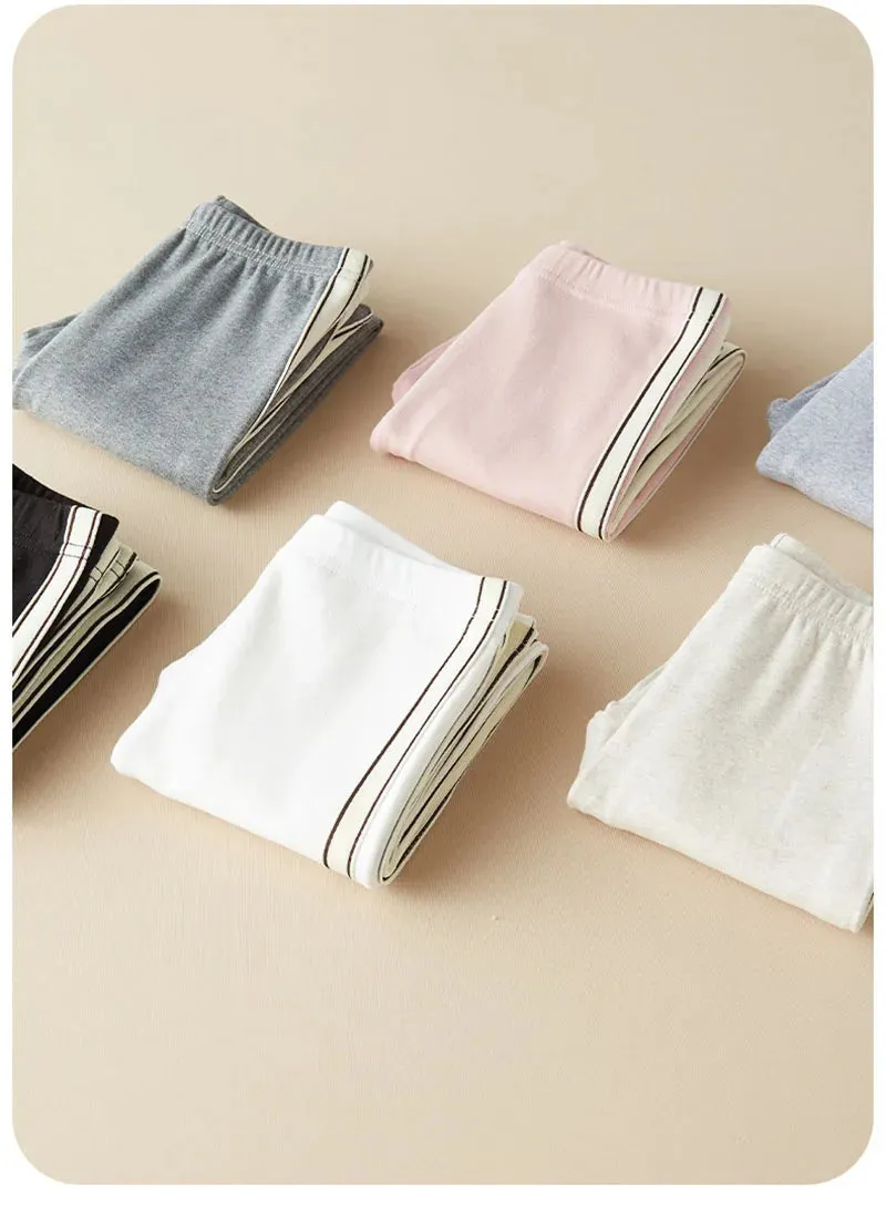 2024 New Autumn Kid's Sweat Pants Girls Jogger pants Side Stripe Pattern Elasticity Leggings Children Outwear Skinny Trousers