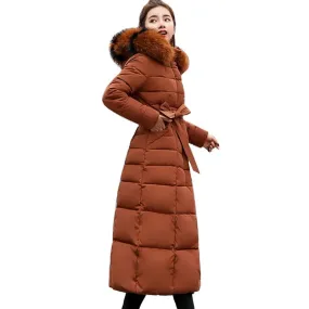 2024 Winter New Women's Clothing down Cotton-Padded Coat Long Fashion Slim Fit below the Knee Thickened Coat