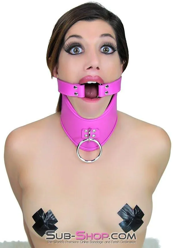 5780RS      Adoration Hot Pink Bondage Posture Training Collar