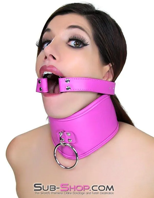 5780RS      Adoration Hot Pink Bondage Posture Training Collar