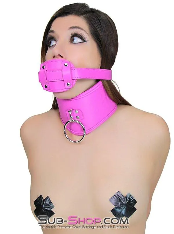 5780RS      Adoration Hot Pink Bondage Posture Training Collar