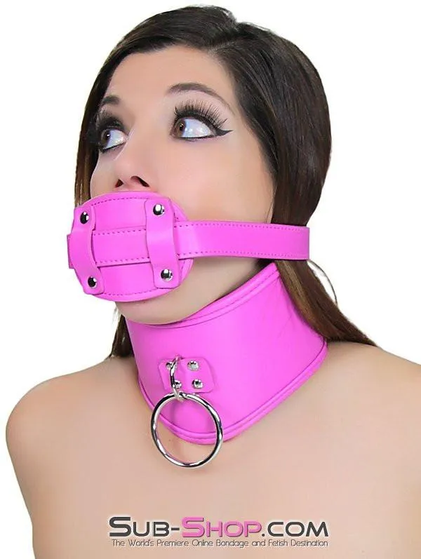 5780RS      Adoration Hot Pink Bondage Posture Training Collar