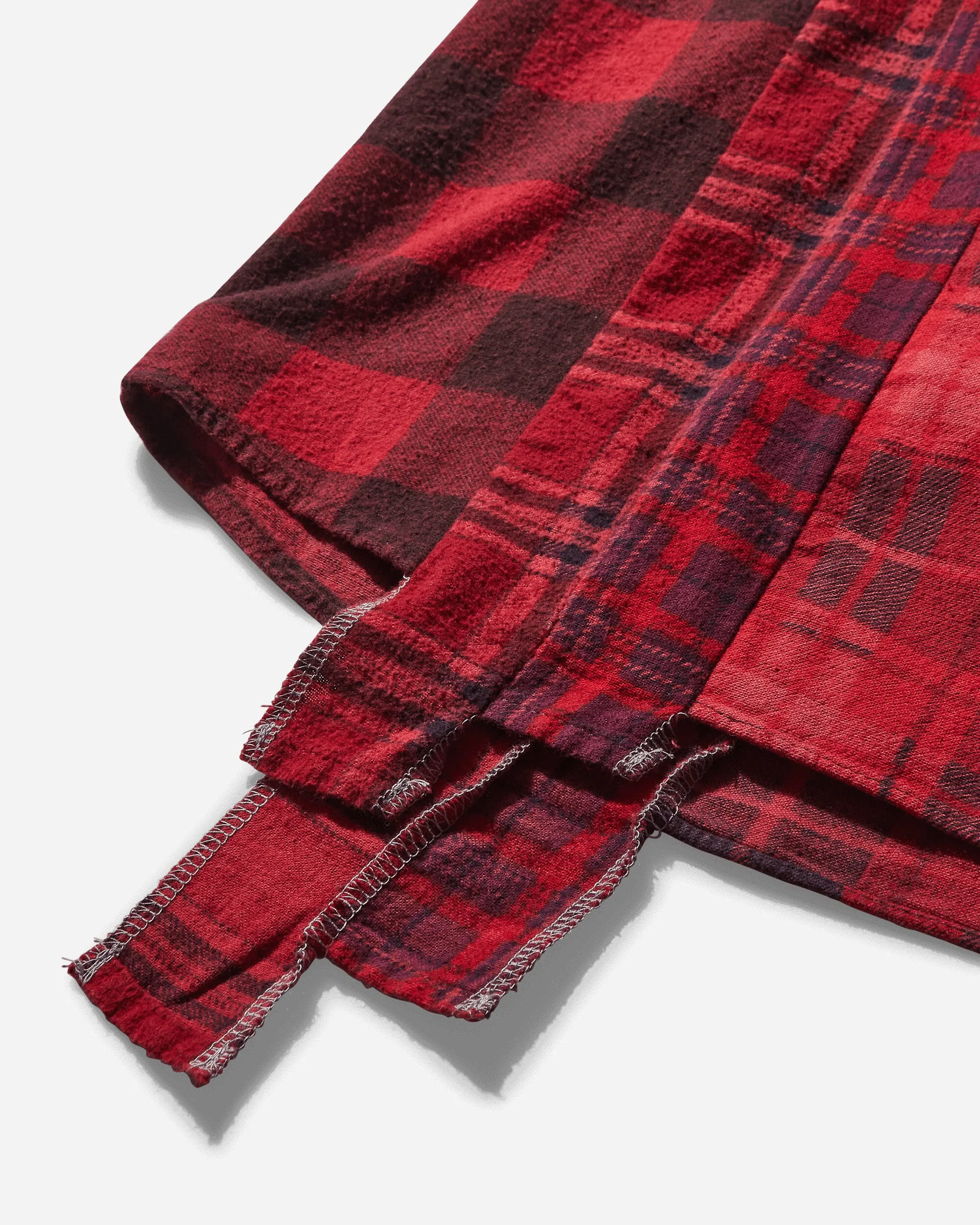 7 Cuts Flannel Shirt Over Dye Red