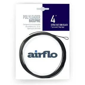 Airflo | Polyleader | Bass/Pike | 4' | Extra Fast Sink Black | 7" per second