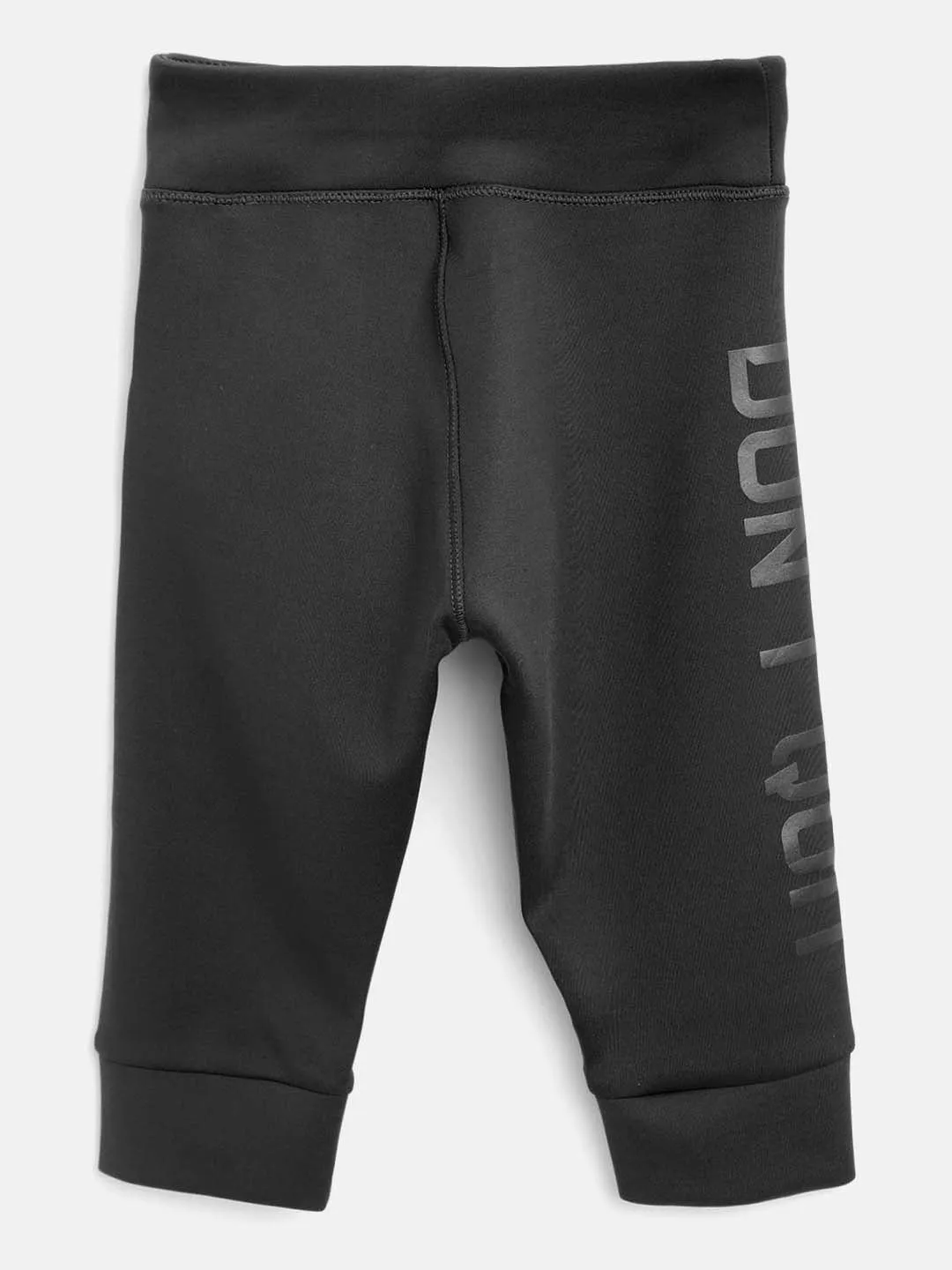 Alcis Girls Black Solid 3/4th Length Training Joggers