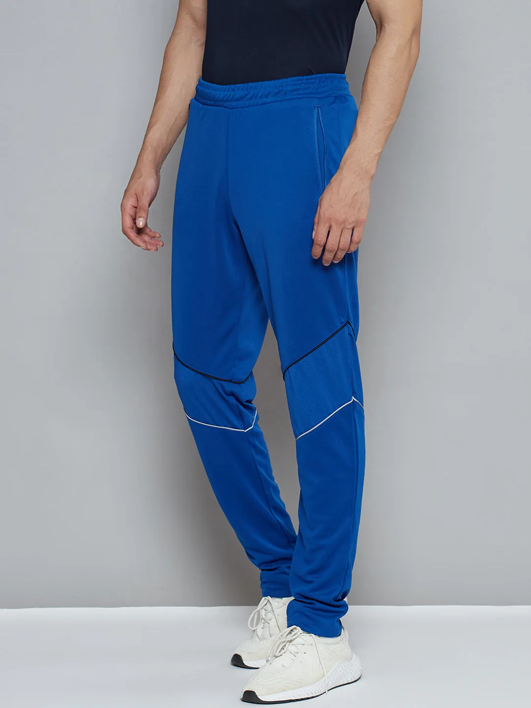 Alcis Men Blue Solid Slim Fit Running Track Pants