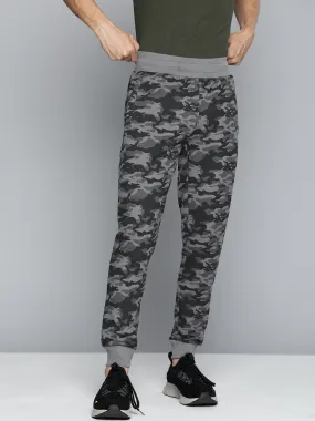 Alcis Men Grey & Black Camouflage Printed Joggers