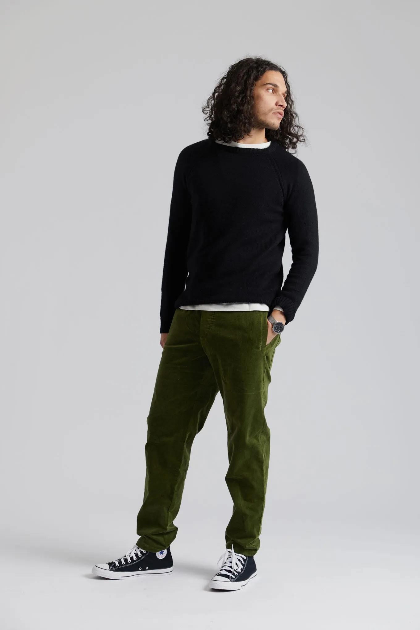 Andro Organic Cotton Cord Trouser Pine Green