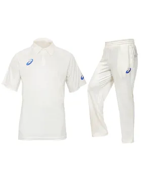 Asics Cricket Short Sleeve Shirt and Trouser Set - Off White - Senior