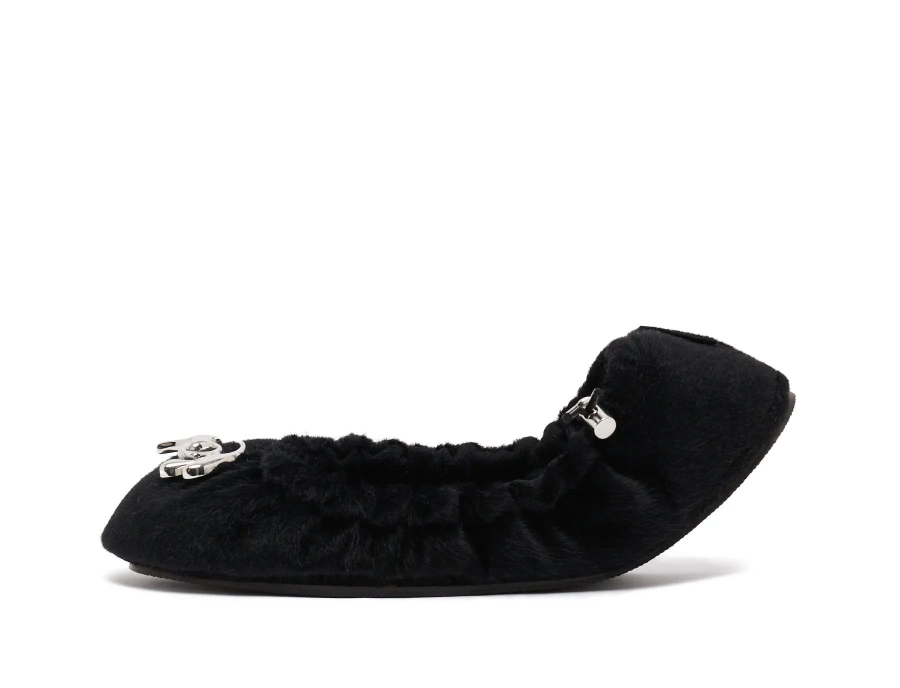 AURA FLATS Black Faux Pony