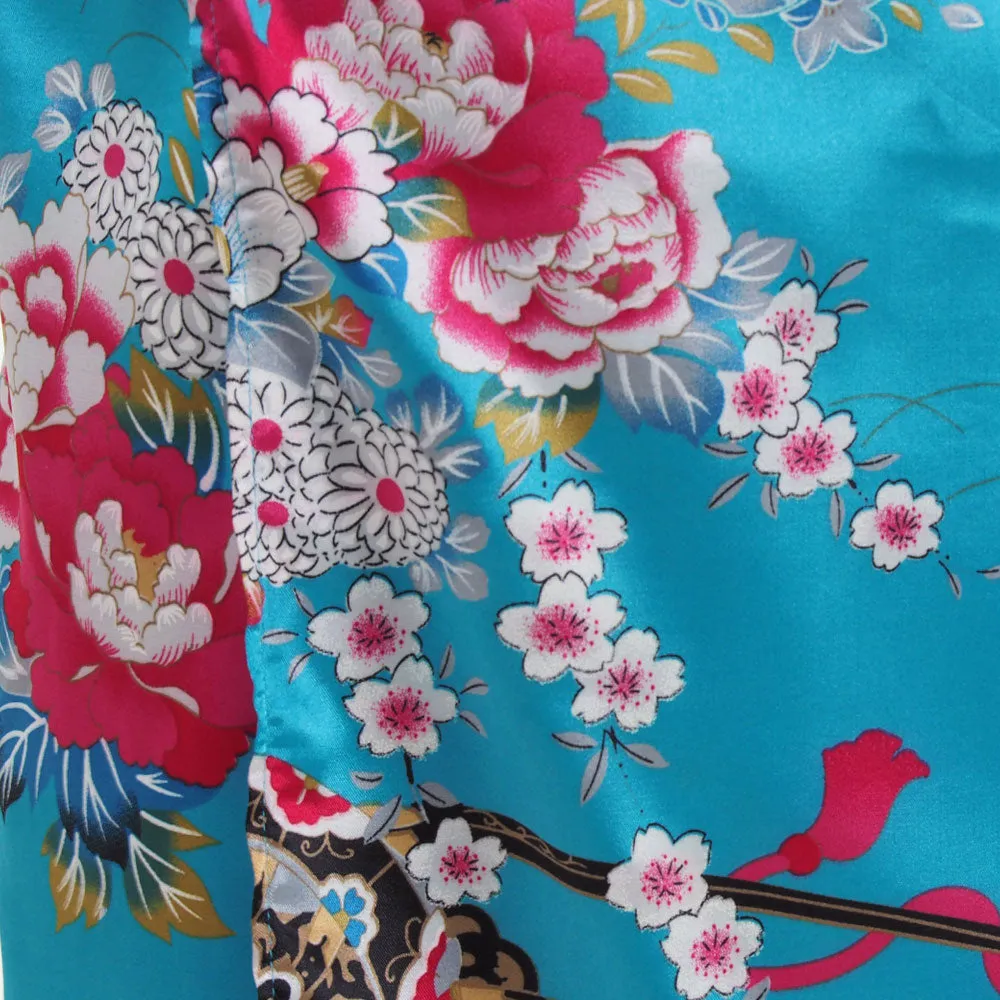 Ayumi Turquoise Geisha Kimono Costume for Girls