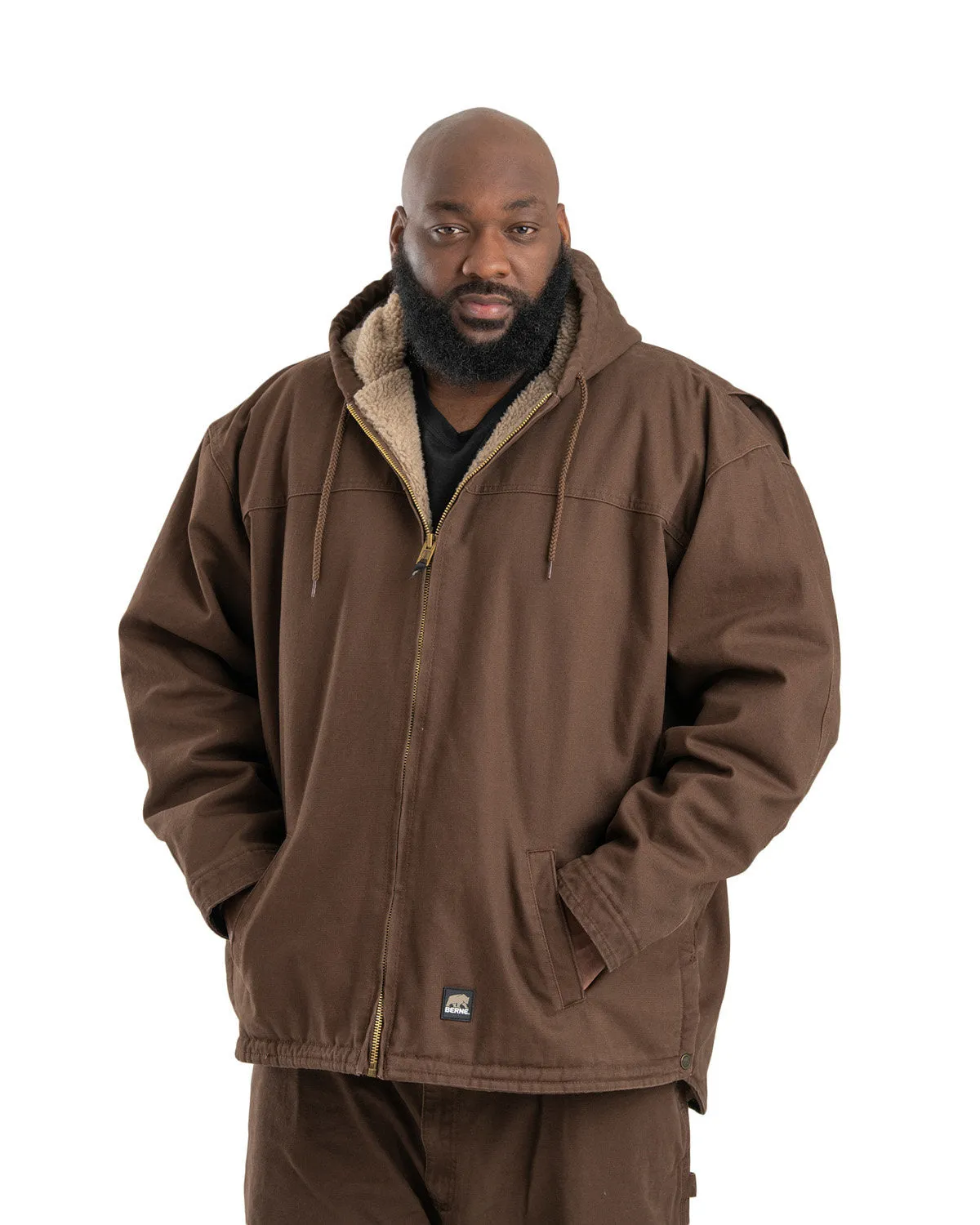 Berne Men's Heartland Washed Duck Hooded Work Coat