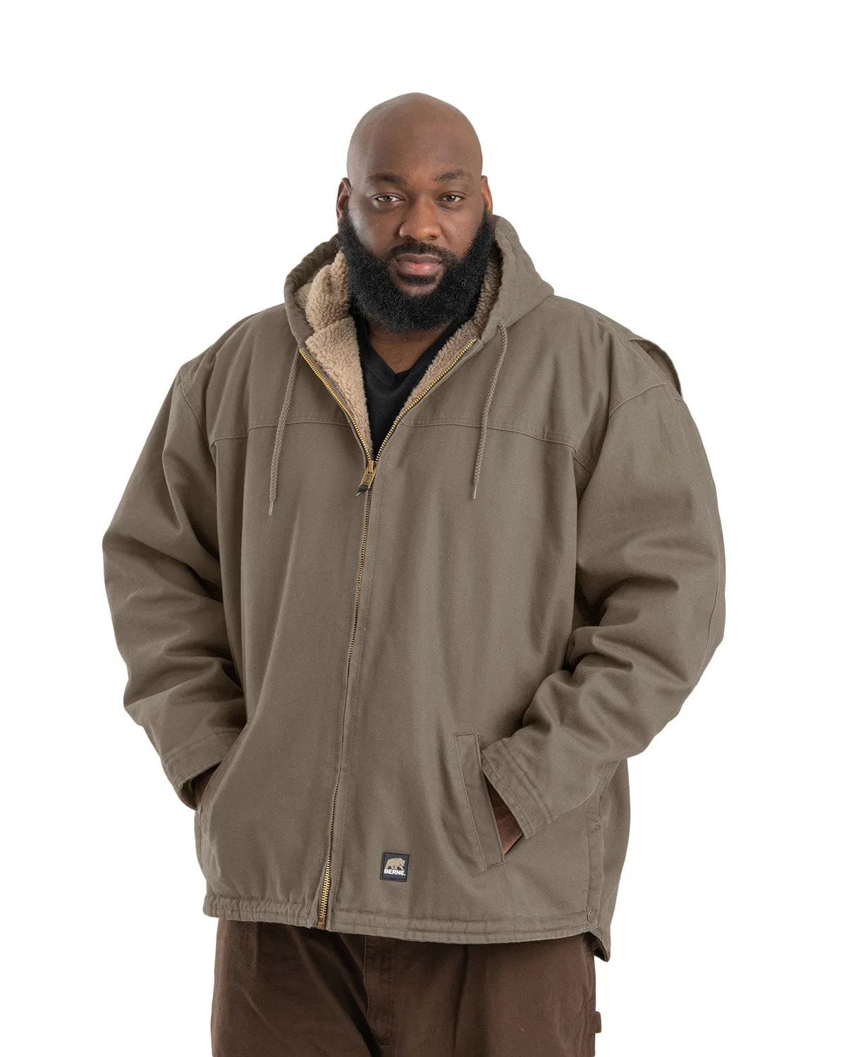 Berne Men's Heartland Washed Duck Hooded Work Coat