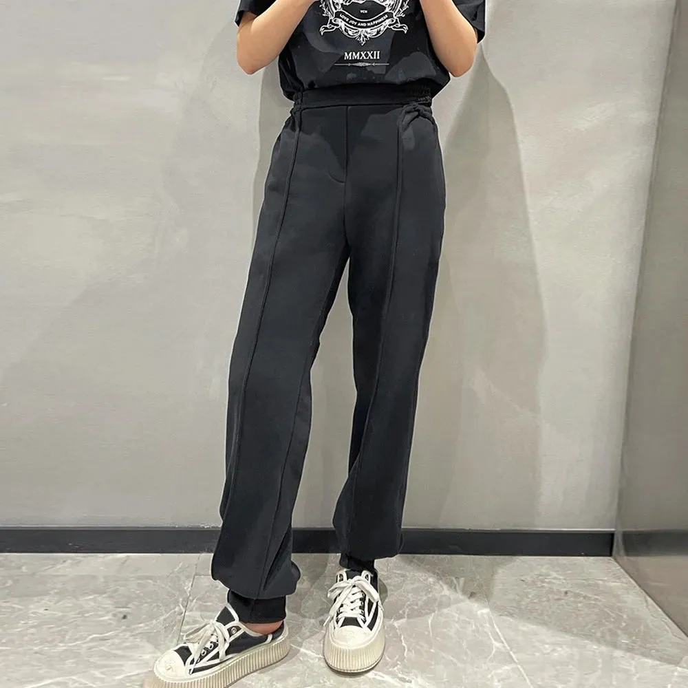 Black Loose Pencil Pants For Women High Waist Solid Minimalist Trousers Female Korean Fashion Clothing Style