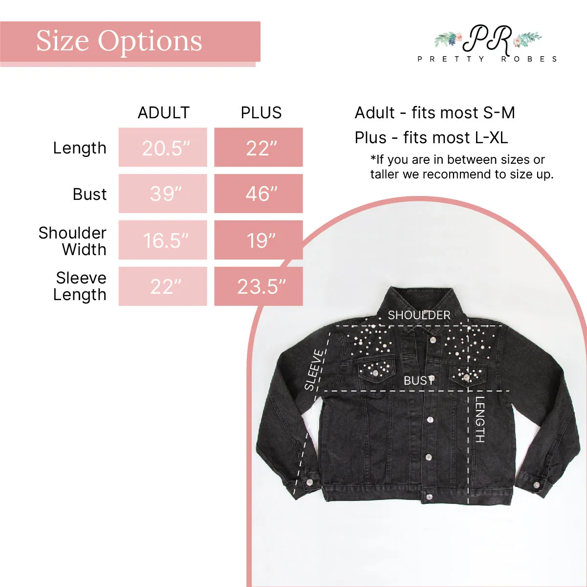 (Black Pearl) Personalized Mrs. Johnson  Pearl Denim Jacket