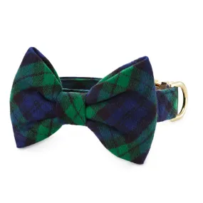 Black Watch Plaid Flannel Bow Tie Collar