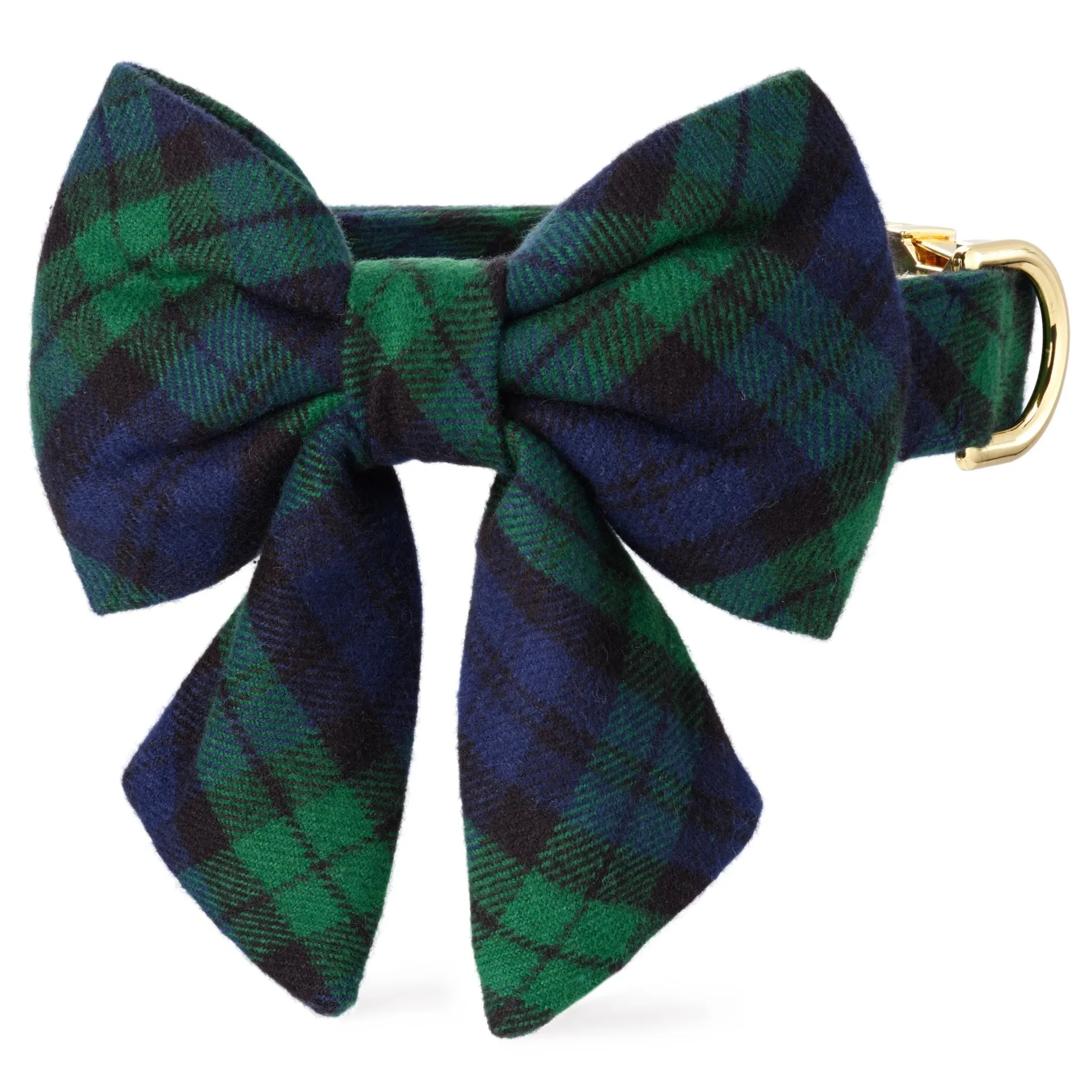 Black Watch Plaid Flannel Lady Bow Collar