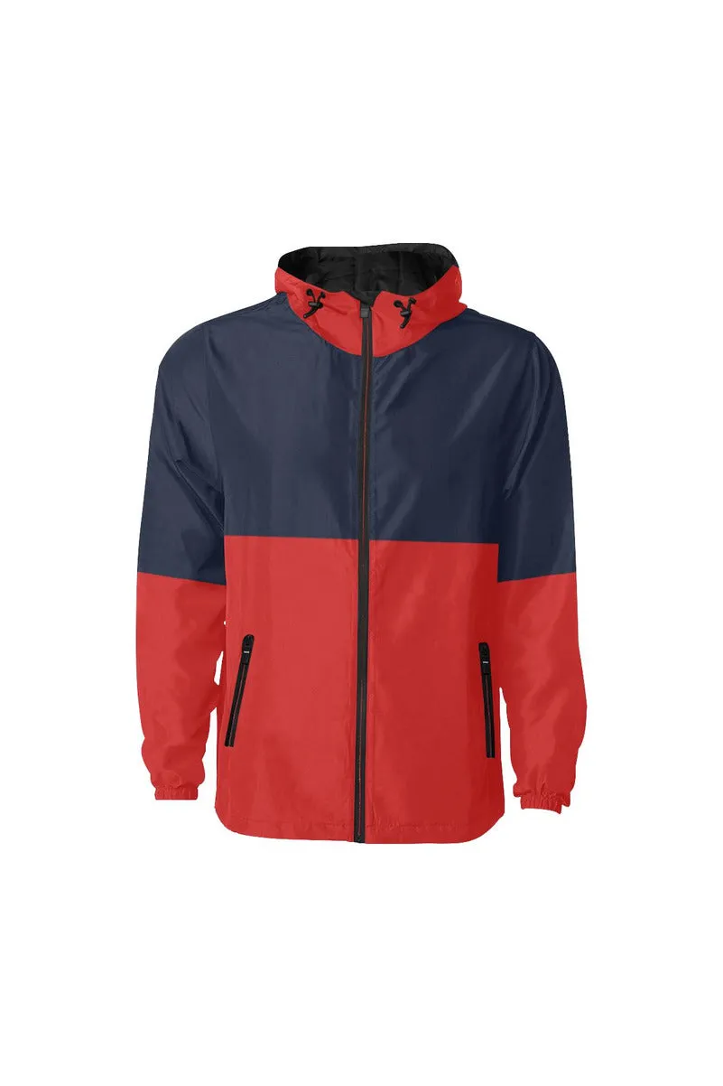 Blue & Red Quilted Windbreaker for Men (Model H35)