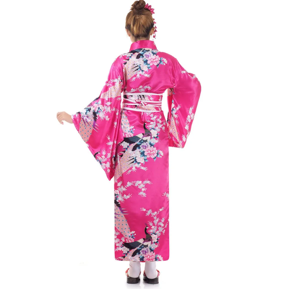 Blush Rose Japanese Traditional Kimono Naomi