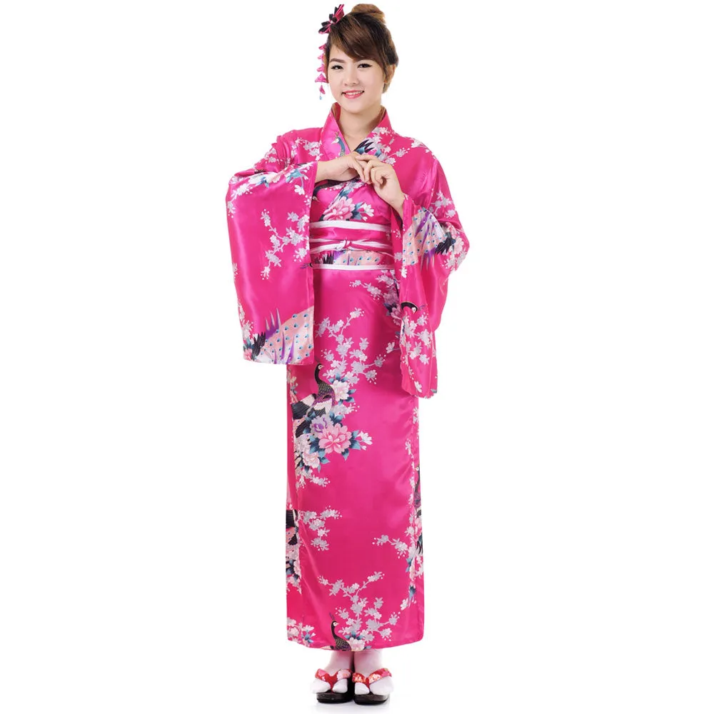 Blush Rose Japanese Traditional Kimono Naomi