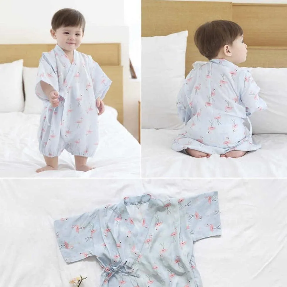 Borny Tie-Side Onesie Flamingo