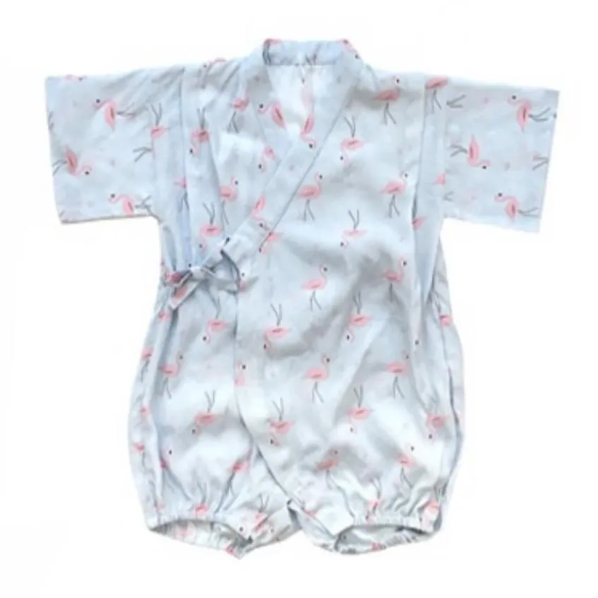 Borny Tie-Side Onesie Flamingo