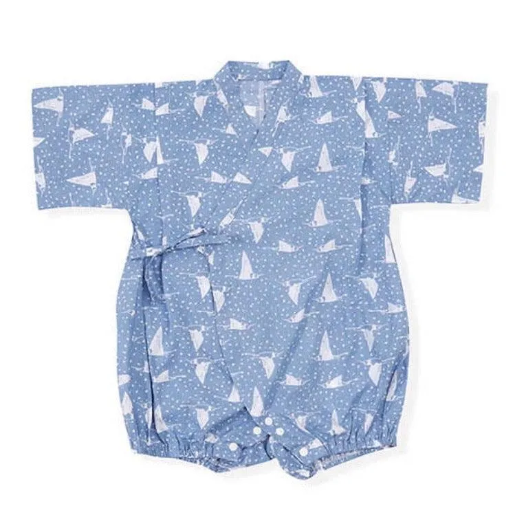 Borny Tie-Side Onesie Mix Blue