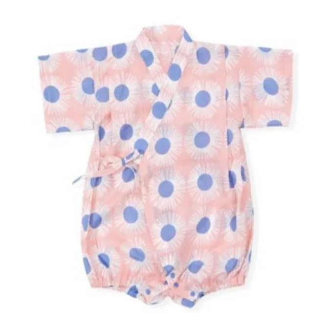 Borny Tie-Side Onesie Pink Sunflower