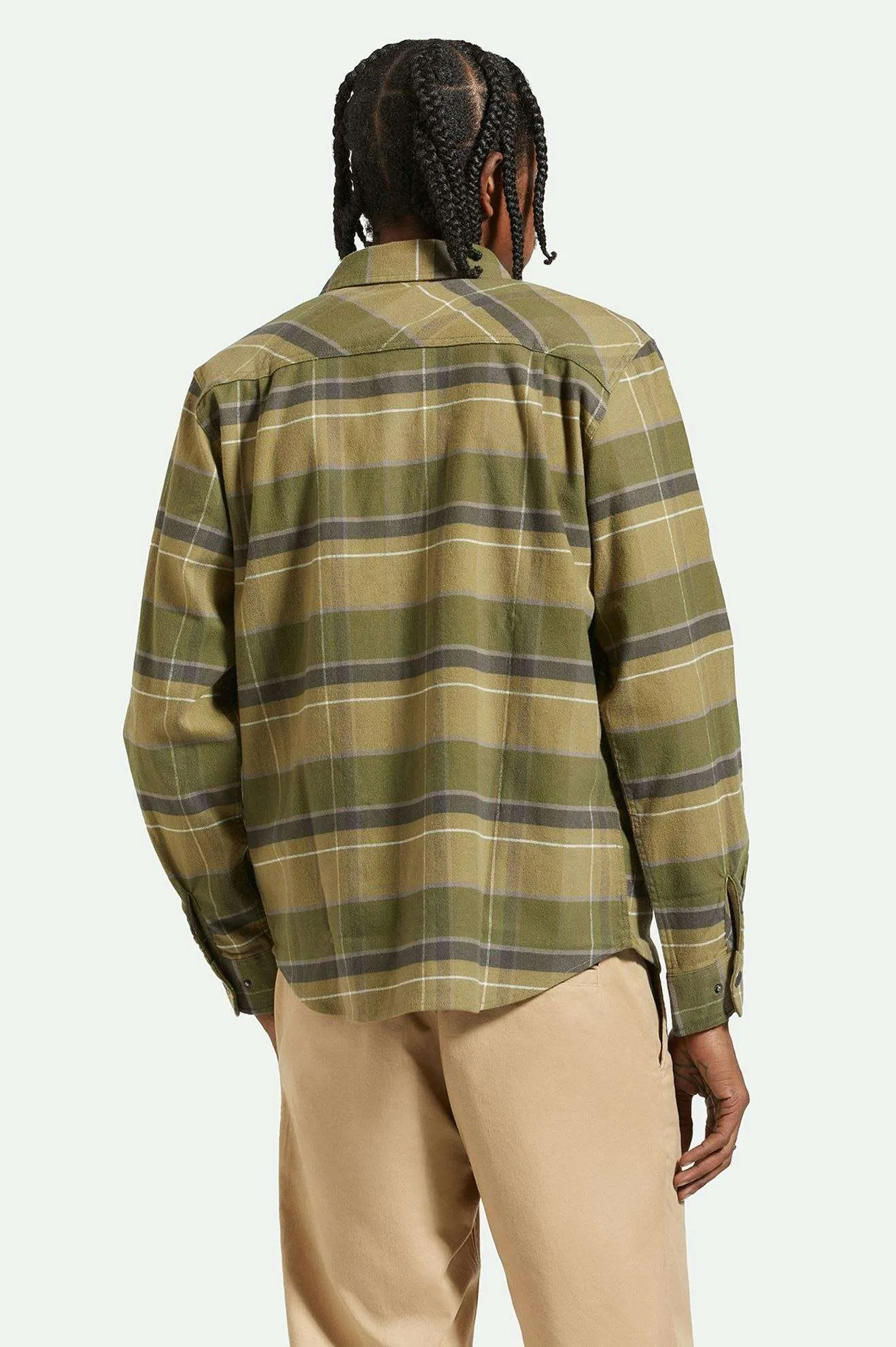 Builders Bowery Stretch Water Resistant L/S Flannel - Dill/Olive Surplus/Washed Black