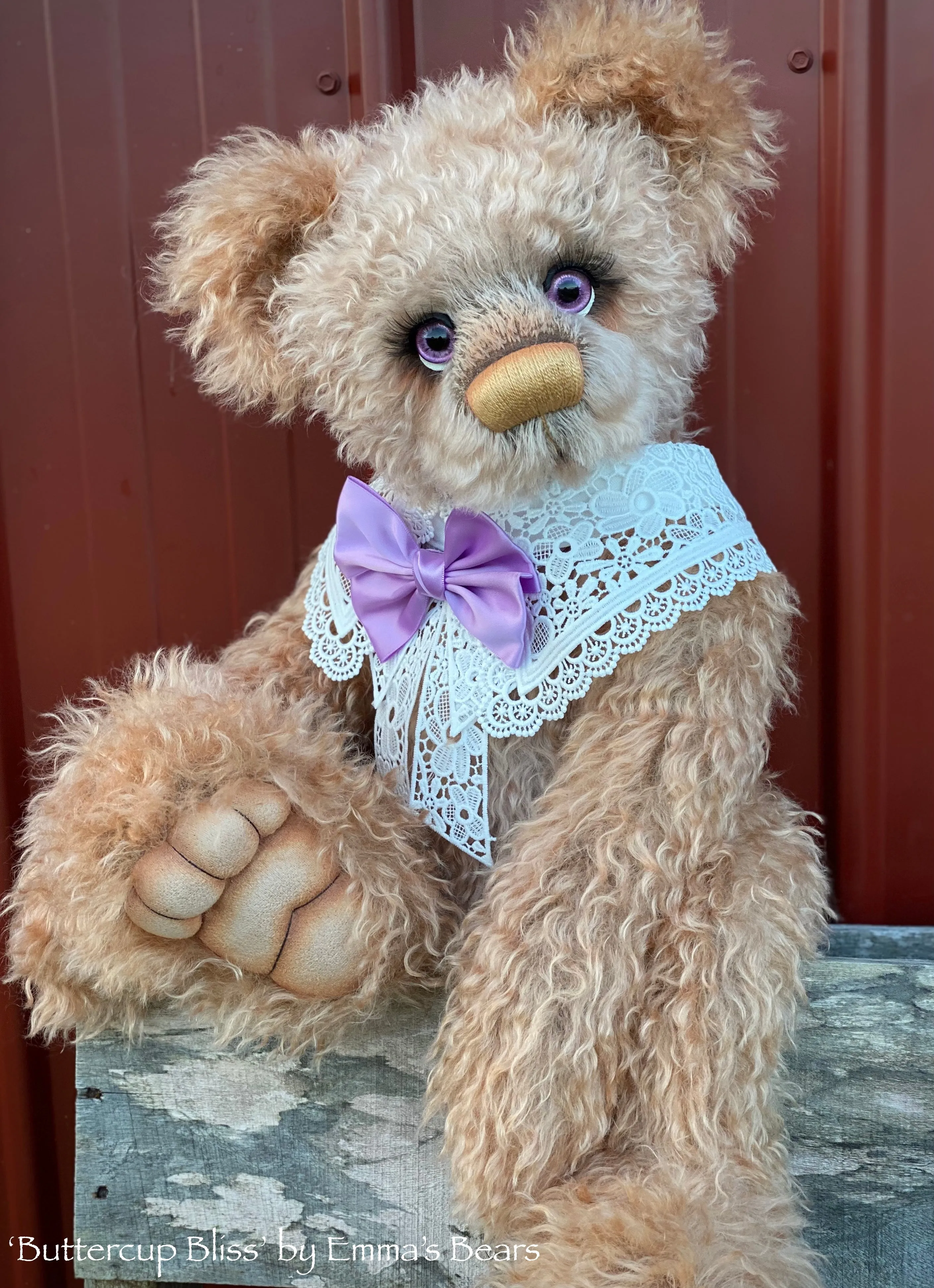 Buttercup Bliss - 23" Hand Dyed Curlylocks Mohair Artist Bear by Emma's Bears - OOAK