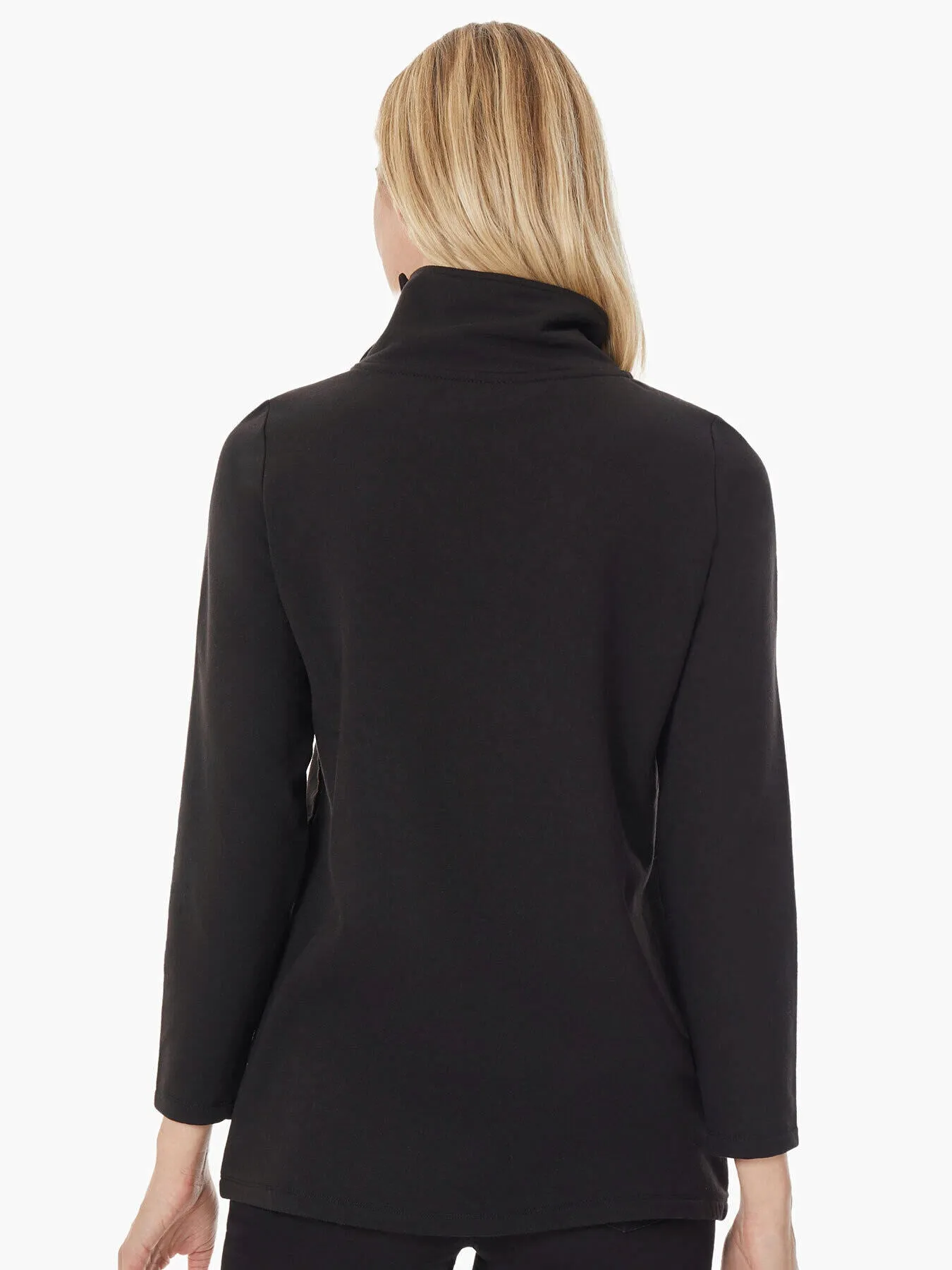 Button Detail Fleece Turtleneck Tunic