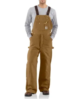 Carhartt Quilt-Lined Zip-To-Thigh Bib Overalls - Carhartt Brown