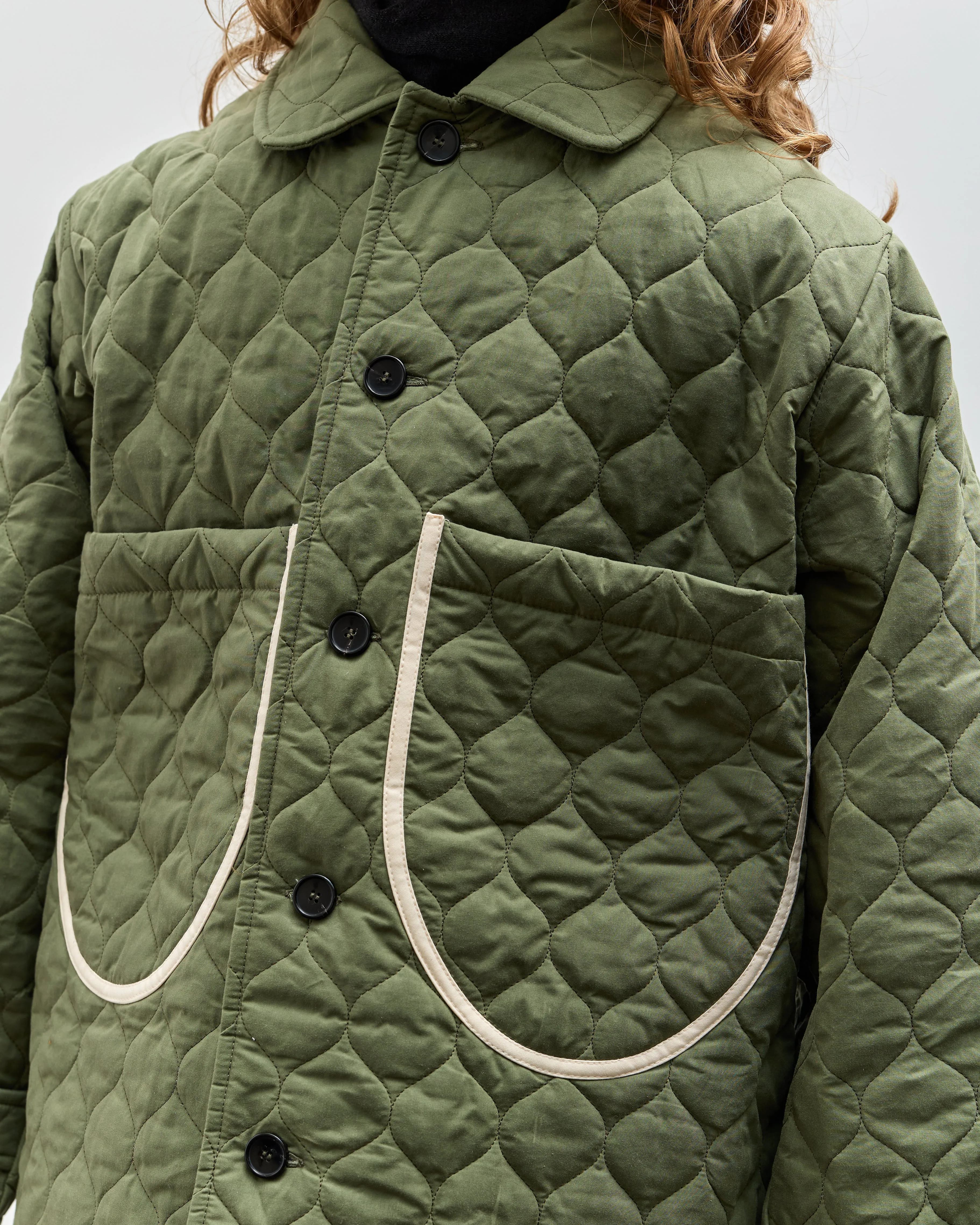 Cawley Quilted Oilskin Alfie Jacket, Army