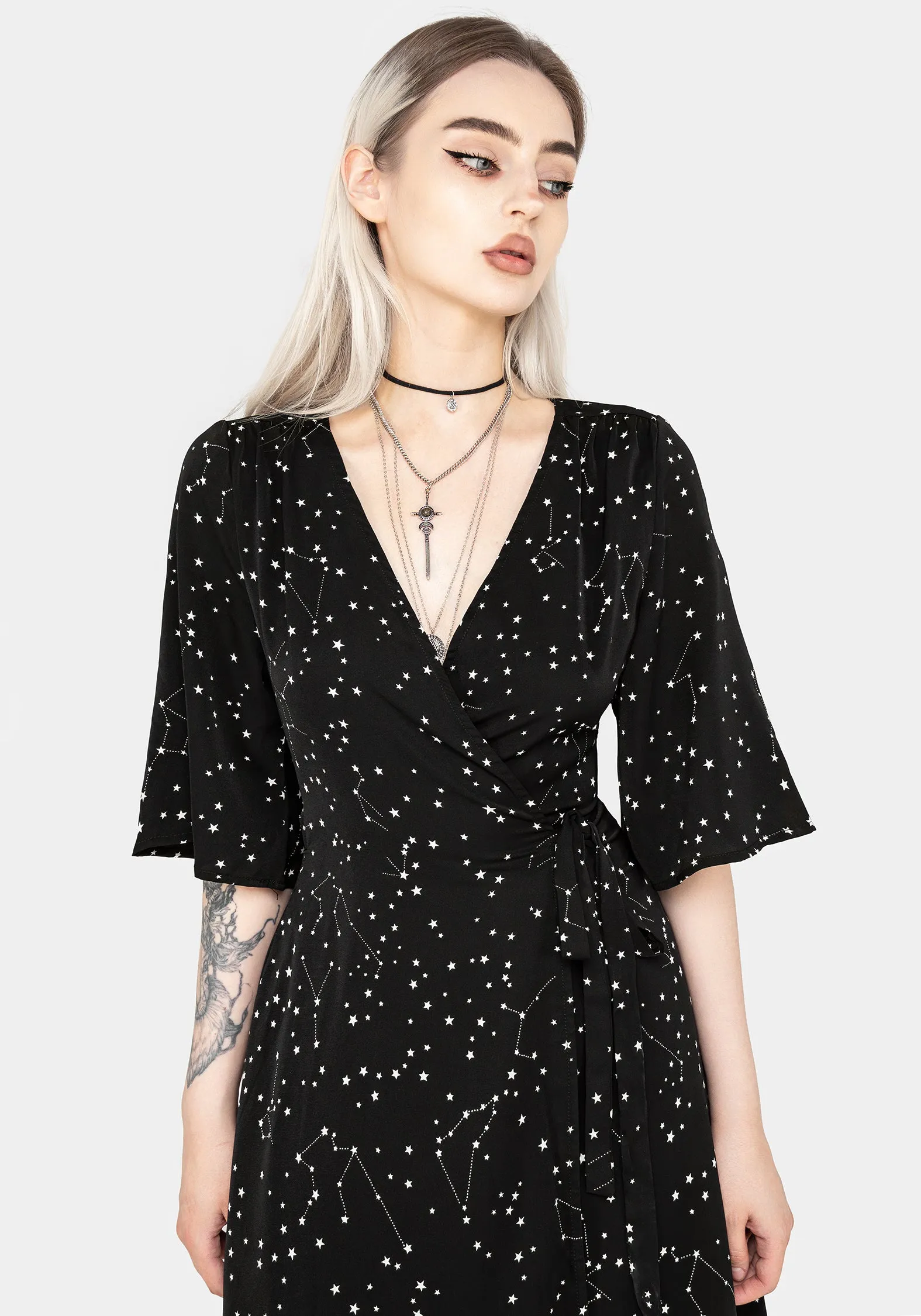 Celestial Midi Kimono Dress