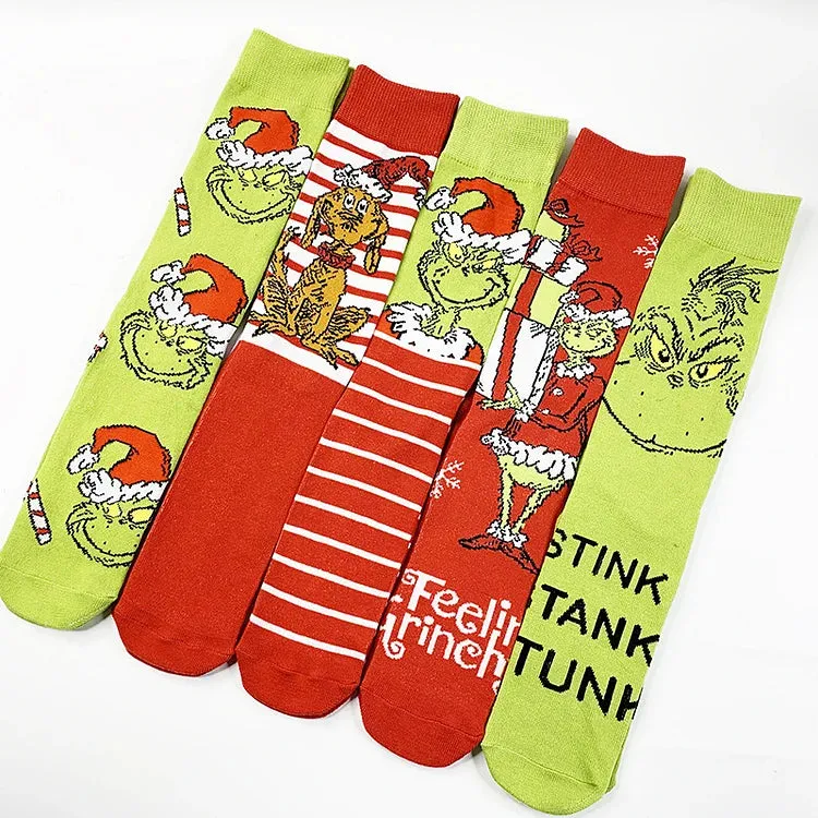 🎅Christmas Sale🎄 Grinch Knit Socks for Men and Women