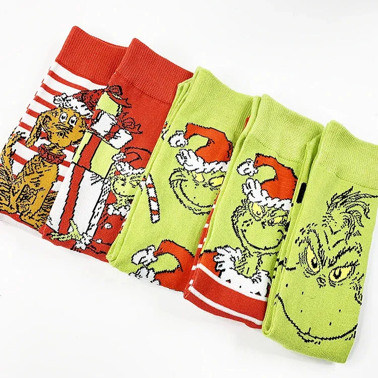 🎅Christmas Sale🎄 Grinch Knit Socks for Men and Women