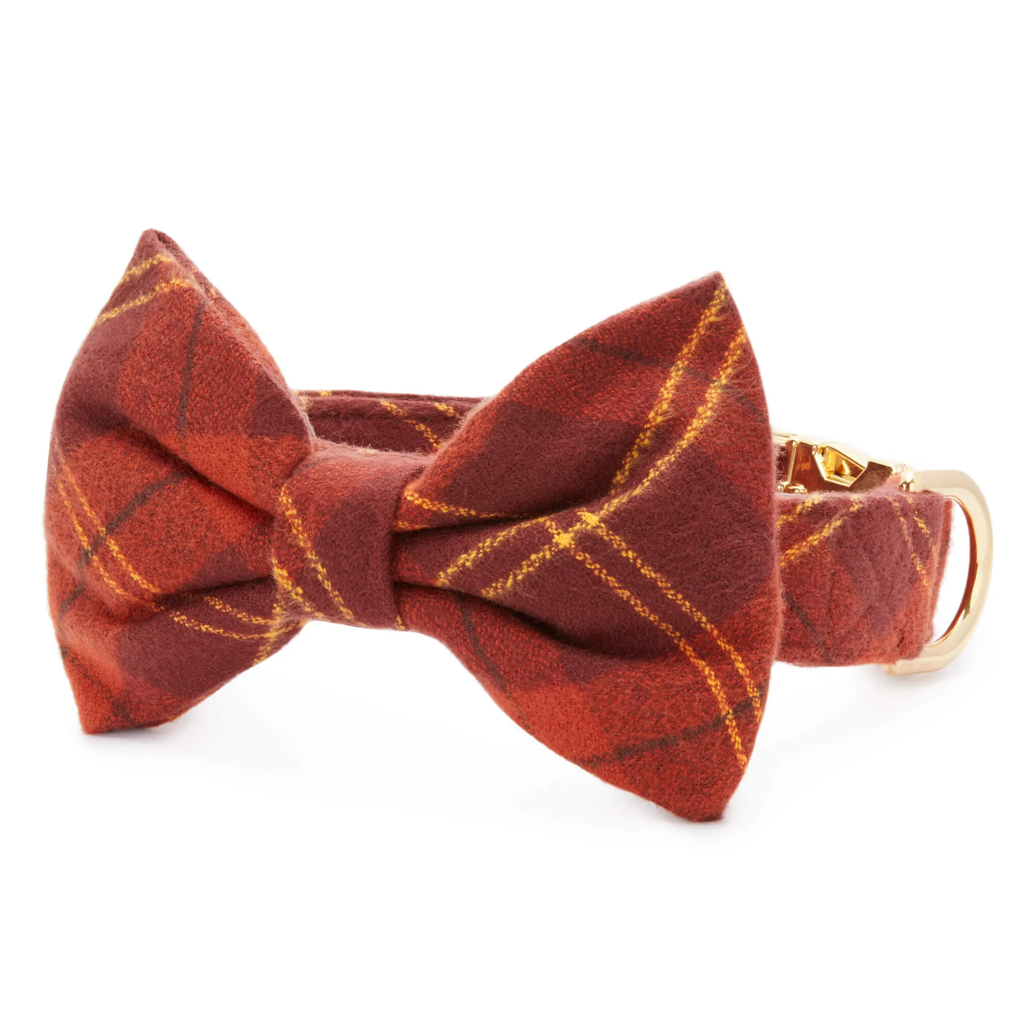 Cider Plaid Flannel Bow Tie Collar