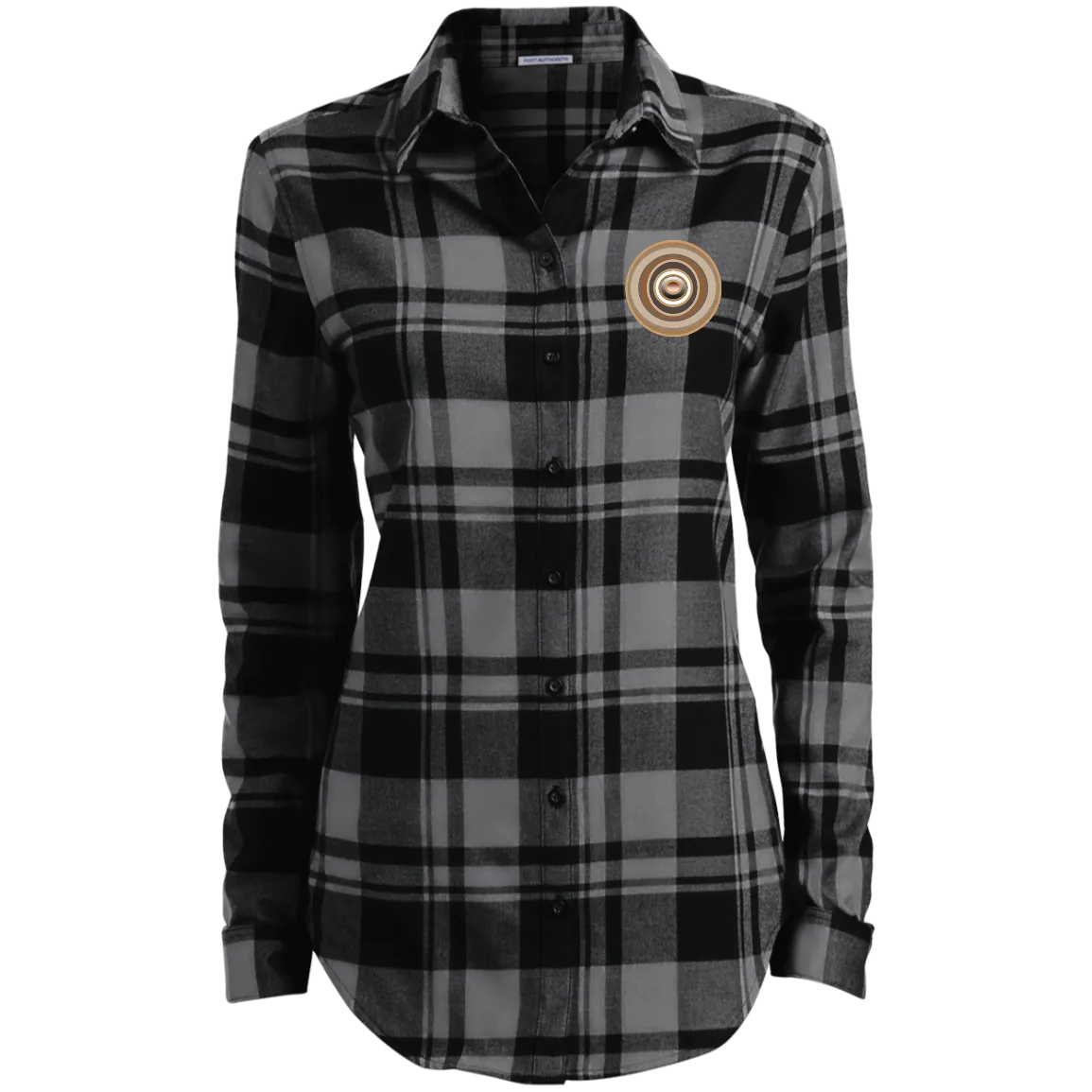 circles of the browns LW668 Port Authority Ladies' Plaid Flannel Tunic