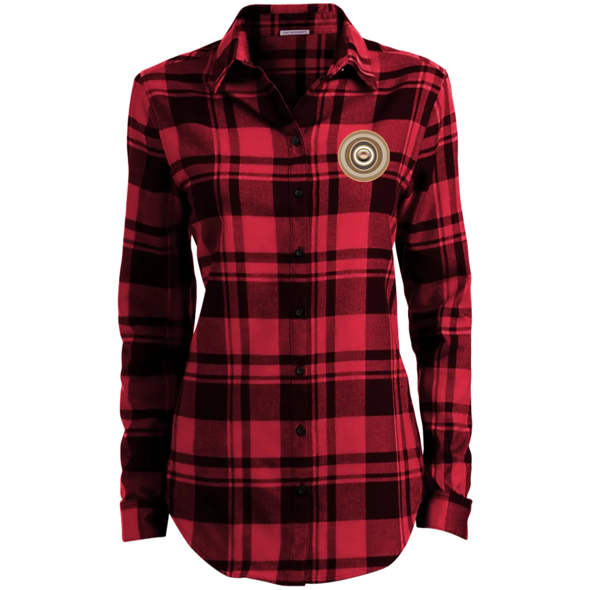 circles of the browns LW668 Port Authority Ladies' Plaid Flannel Tunic