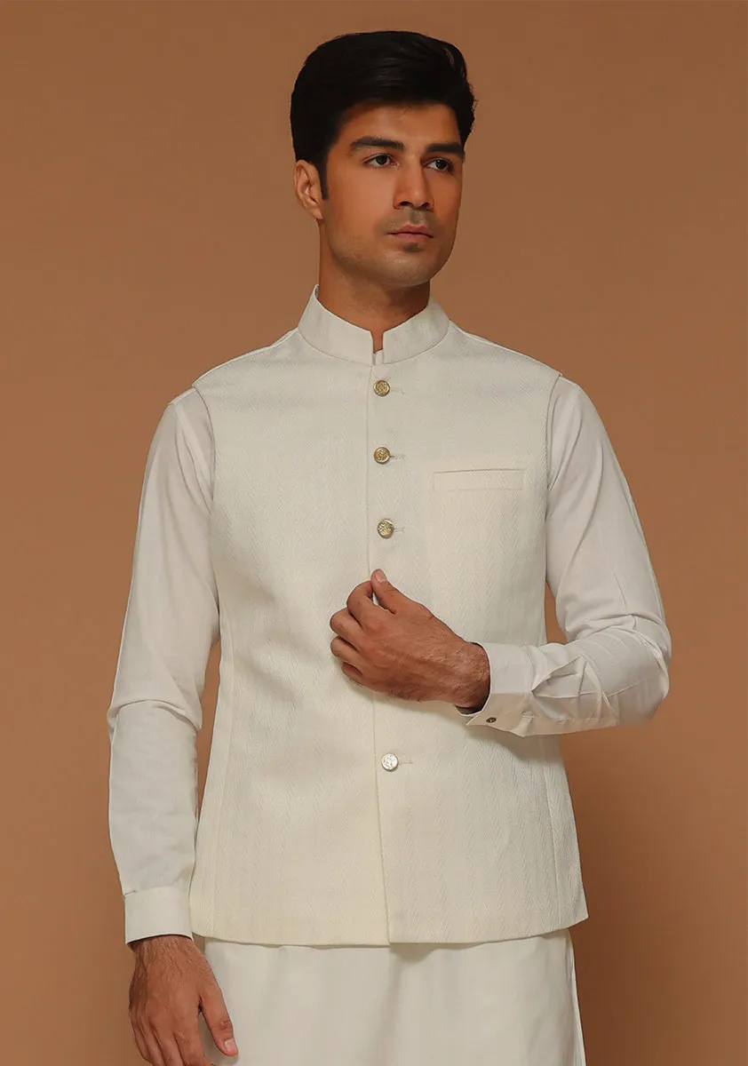 Classic Jamawar Pristine Traditional Waistcoat