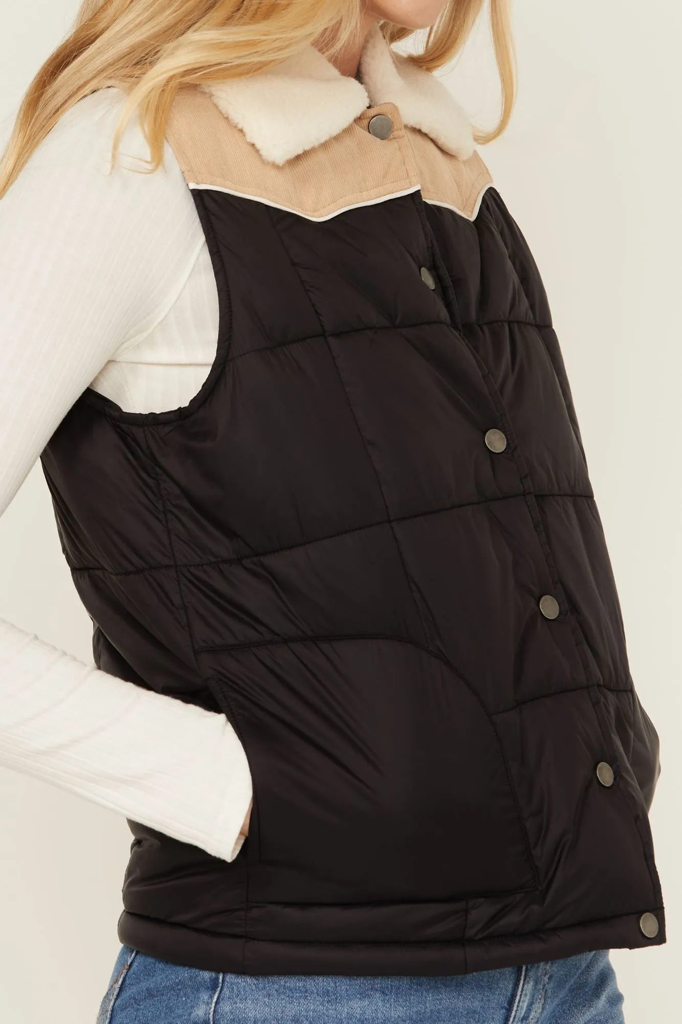 Color Block Puffer Vest