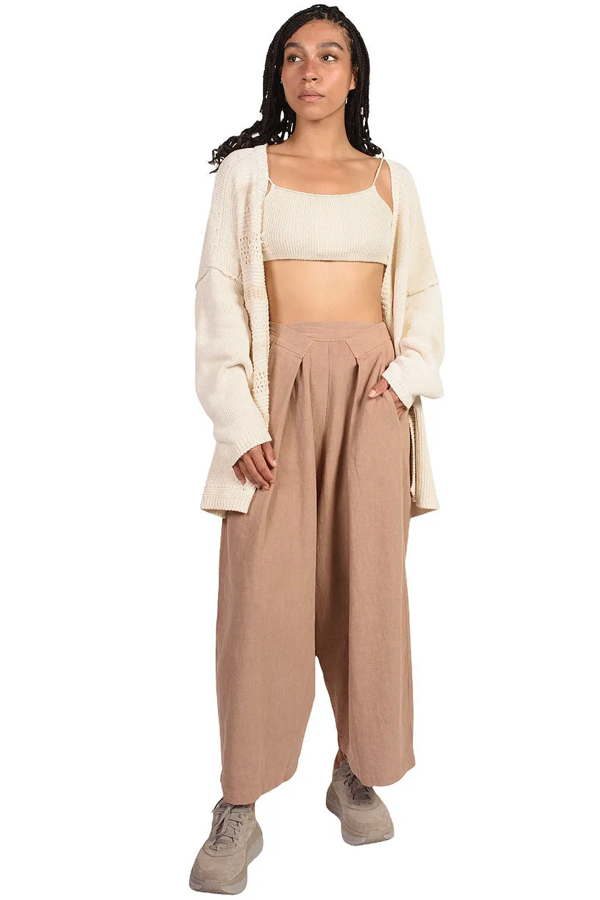 Cork Pleat Front Ramie Pants