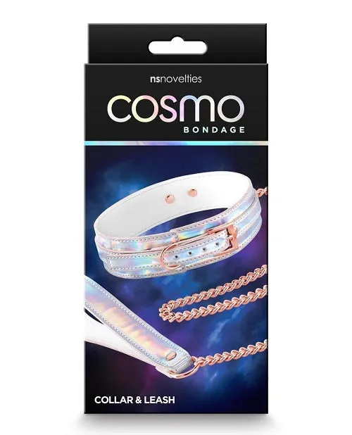 Cosmo Bondage Collar & Leash - Rainbow