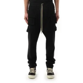 Creatch Cargo Drawstring Jersey Pants in Black