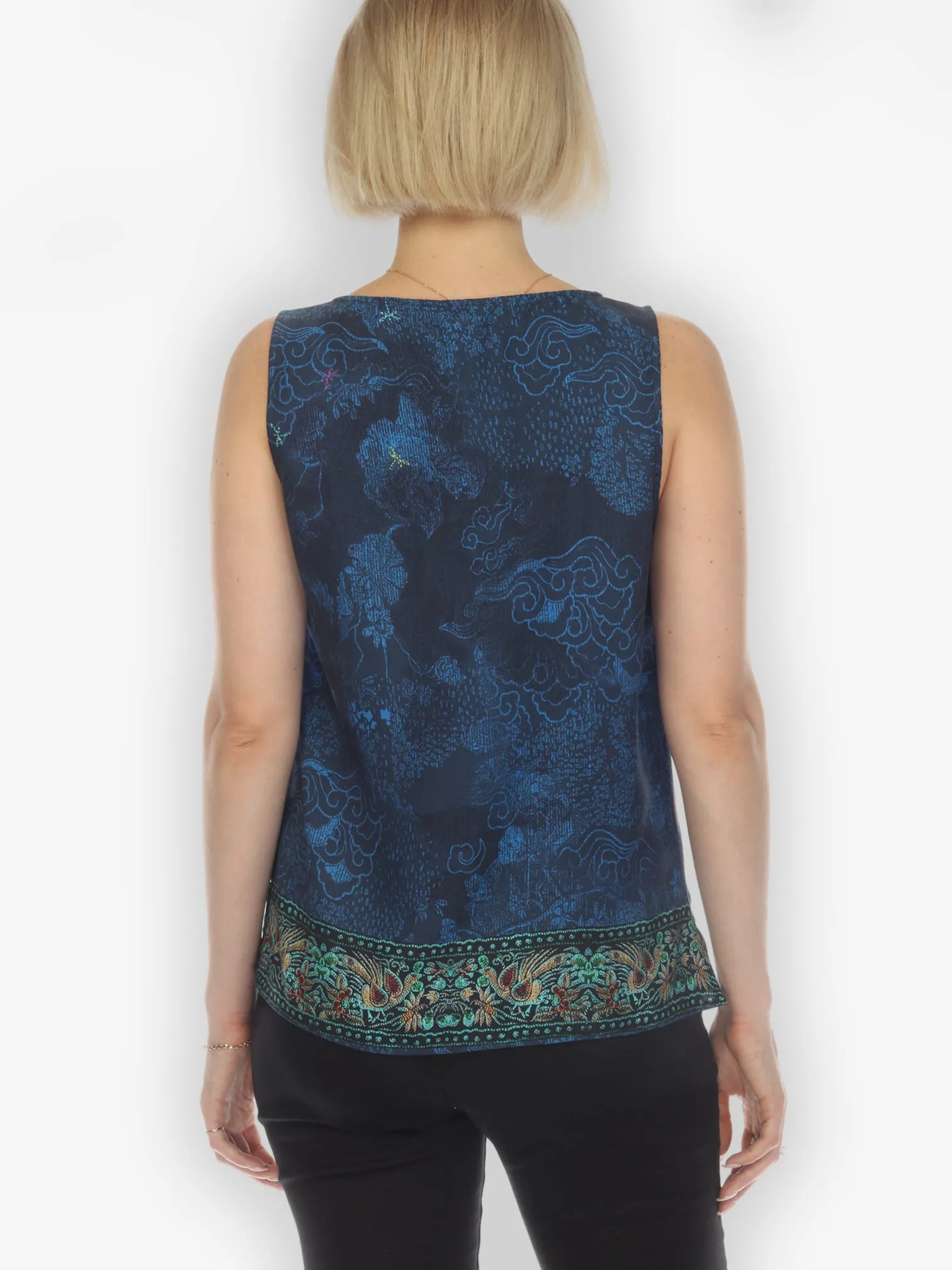 Dragonfly Lotus Turquoise Tank Top