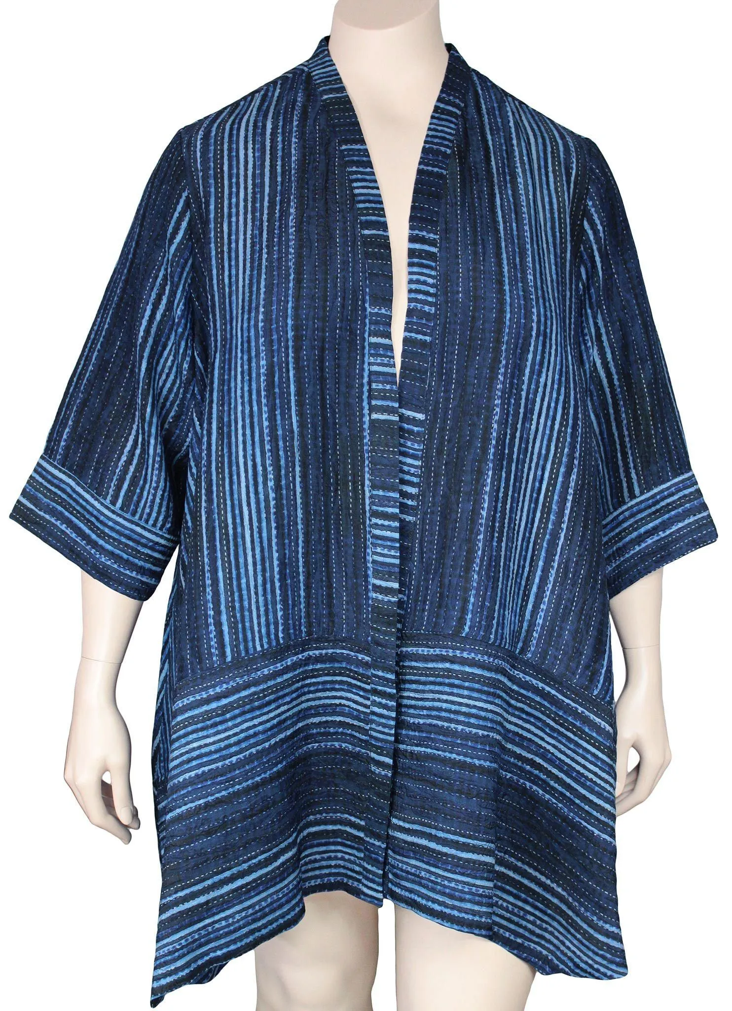 Dressori Striped Swing Kimono Jacket