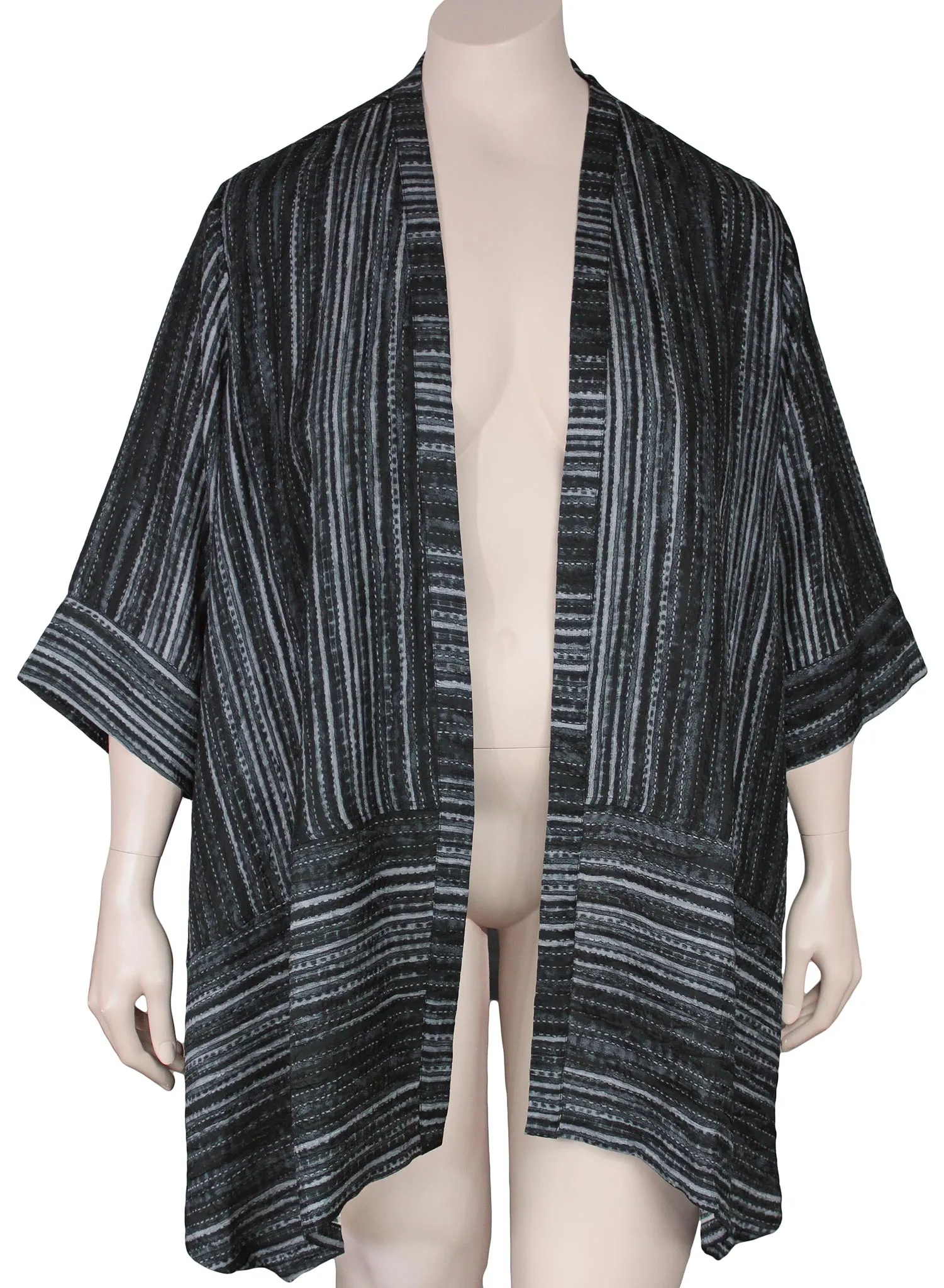 Dressori Striped Swing Kimono Jacket