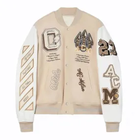 Embroidery Letter Cotton Bomber Jacket