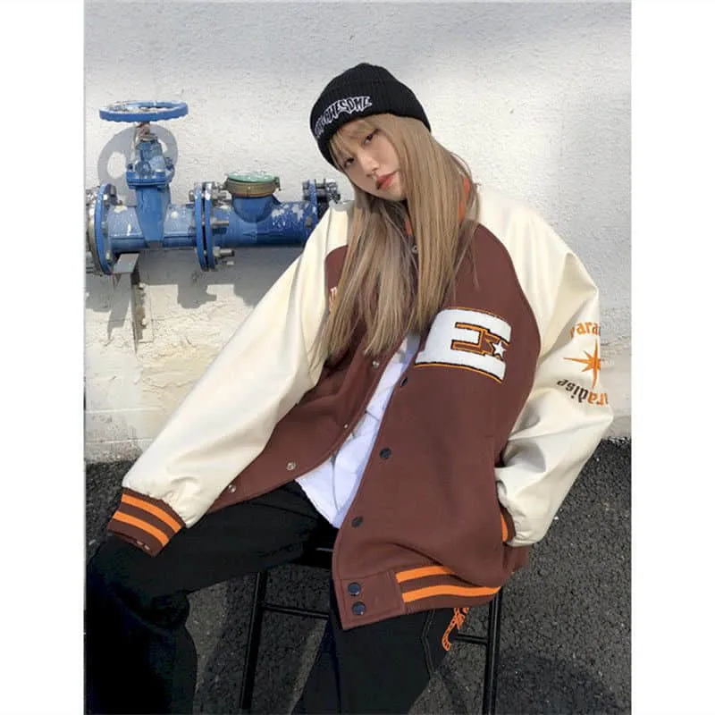 Embroidery Paradise Harajuku Streetwear Goth Baseball Varsity Jacket