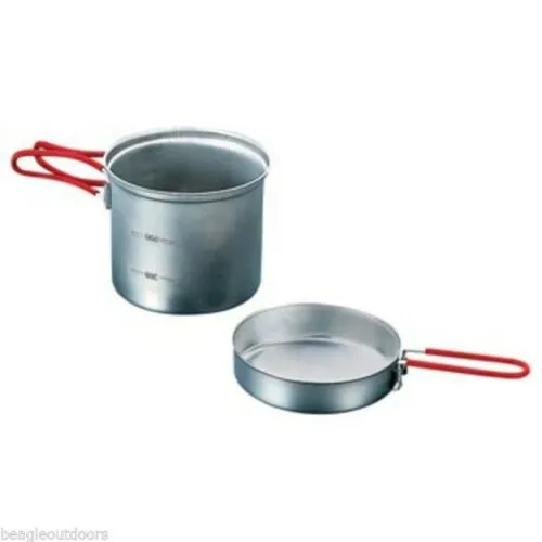 Evernew Titanium Ti UL Ultralight Deep Pot 900ml w/Fry Pan Lid & Handles ECA617